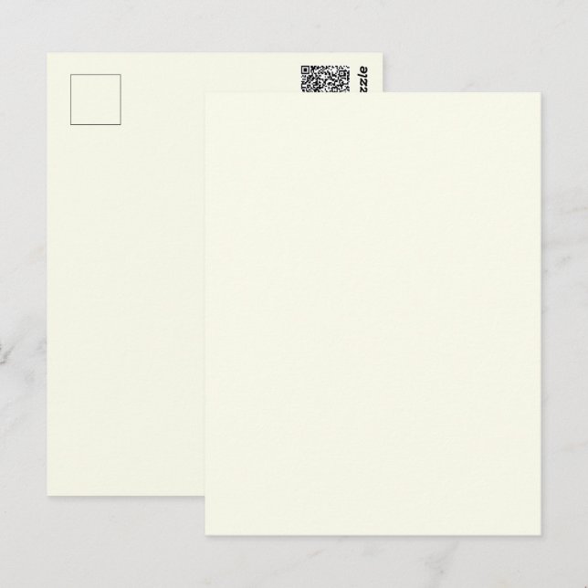 Carte Postale Jaune Pâle Douce Couleur Unie Pastel Blanc Doux (Devant / Derrière)