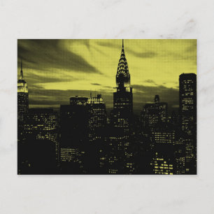 Carte Postale Jaune pointu Noir New York City
