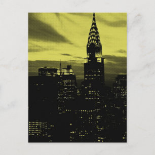 Carte Postale Jaune pointu Noir New York City