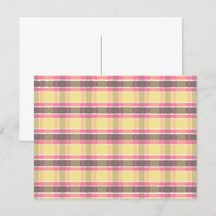 Carte Postale Jaune Popcorn Rose Bubble Gum Marron Café Carreaux