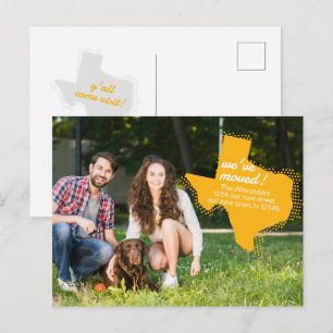 Carte Postale Jaune que nous avons bougé - Dotted Texas Moving