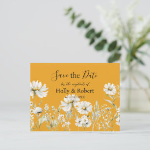 Carte Postale Jaune Safran, Fleurs de Marguerite Enregistrement 