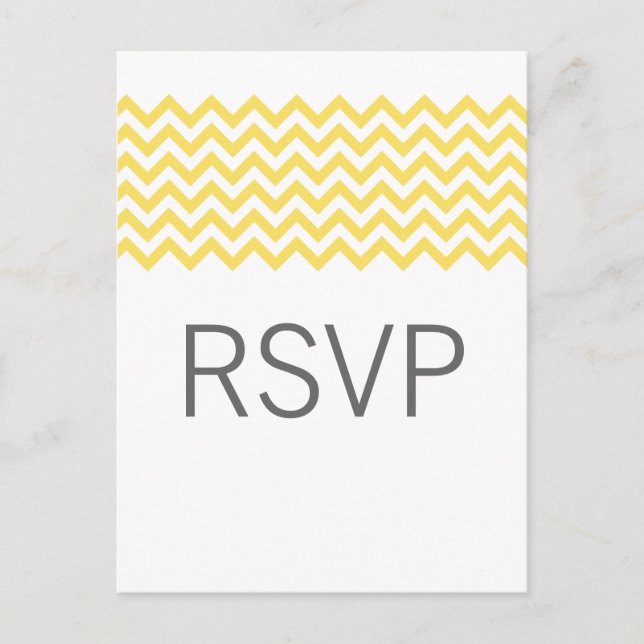 Carte postale Jaune simple Chevron RSVP (Devant)