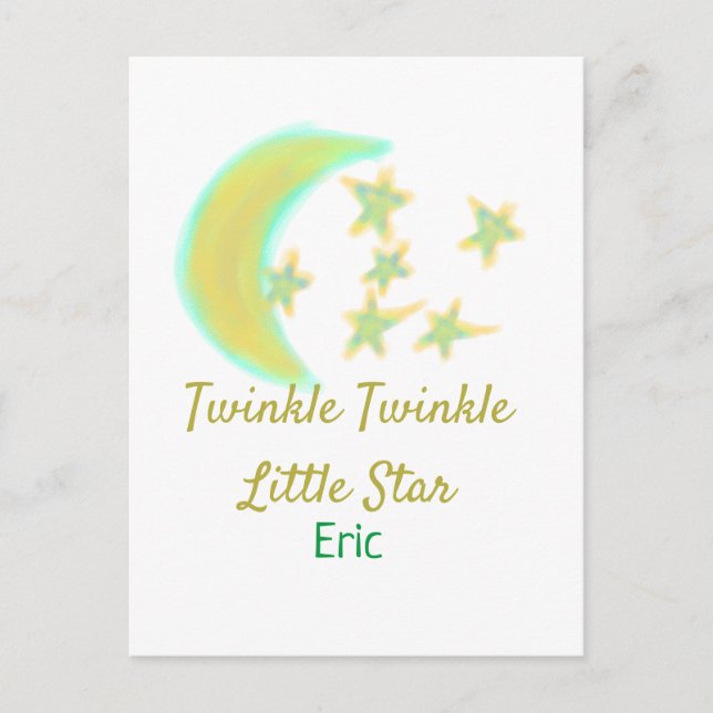 Carte Postale Jaune vert scintillement Scintille Scintille Petit (Devant)