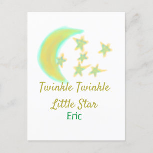Carte Postale Jaune vert scintillement Twinkle Little Star ajout