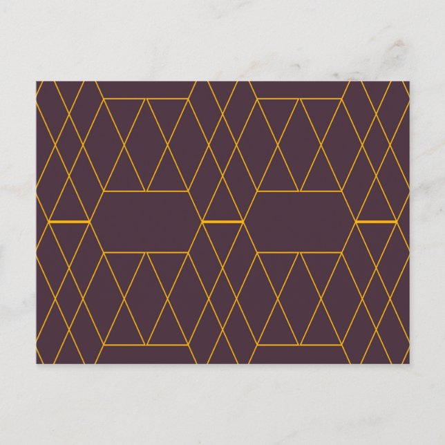 Carte Postale Jaune, violet, simple, graphique géométrique moder (Devant)