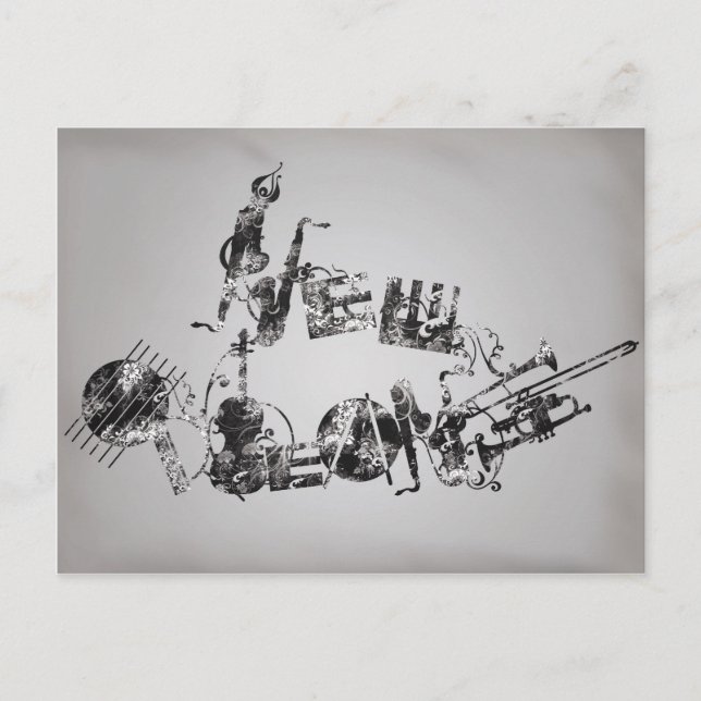 Carte Postale Jazz de la Nouvelle-Orléans (Devant)