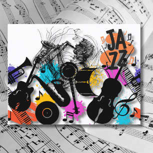 Carte Postale Jazz en mouvement Abstrait