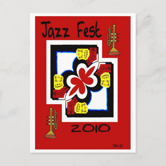 Carte Postale Jazz Fest Japonais Imprimer Abstrait (Devant)