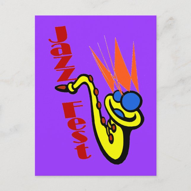 Carte Postale Jazz Fest Sax (Devant)