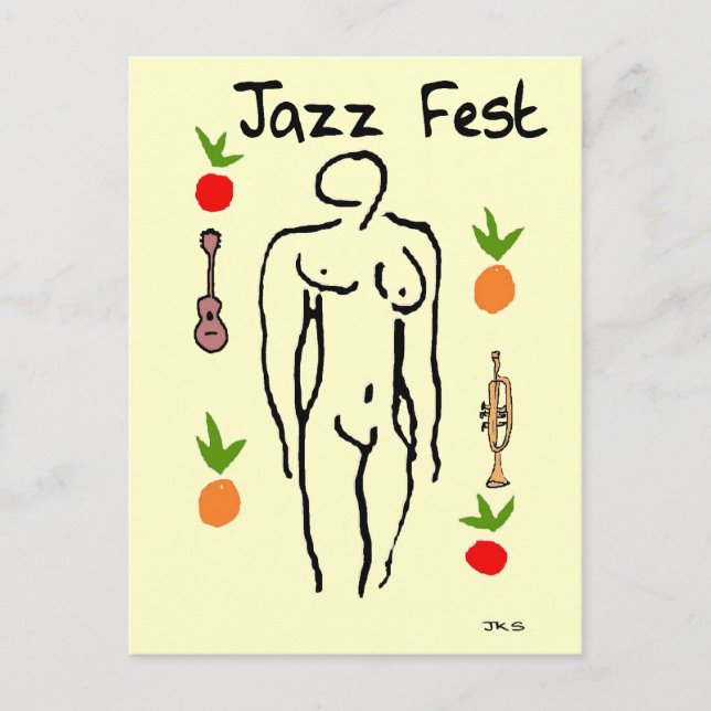 Carte Postale Jazz Festival Matisse Style (Devant)