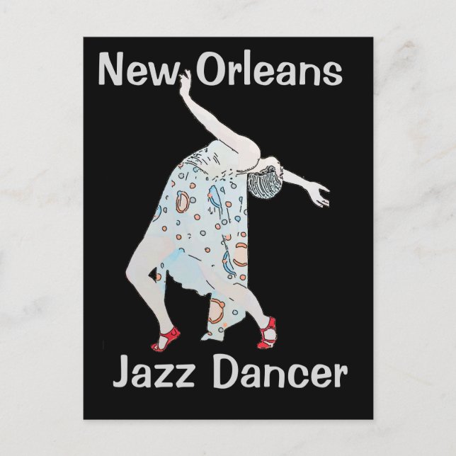 Carte Postale Jazz, Nouvelle-Orléans, Danseuse (Devant)