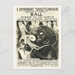 Carte Postale Jazz, Tournoi de danse, Vintage allemand