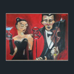 Carte Postale Jazz violin<br><div class="desc">Are they a couple? Is she a singer or just a fan? This contemporary painting will raise questions and draw compliments in any room.</div>