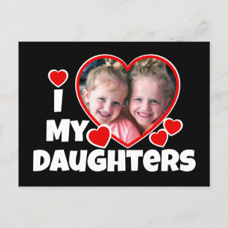 Carte Postale J'Coeur Mes Filles Photo Personnalisée