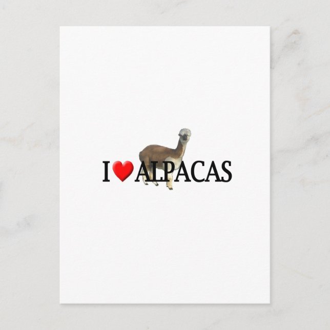 Carte Postale Je "aime" les alpagas (Devant)