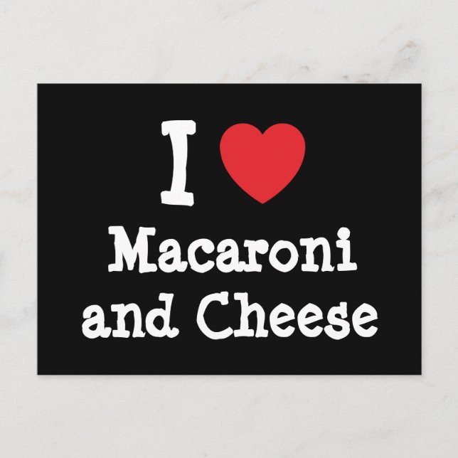 Carte Postale Je coeur (amour) Macaroni et fromage (Devant)