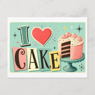 Carte Postale Je [Cœur] Gâteau