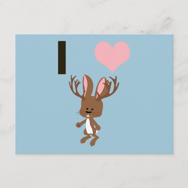 Carte Postale Je coeur Jackalope (Devant)