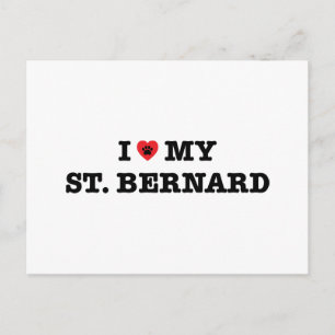 Carte Postale Je Coeur Mon St Bernard