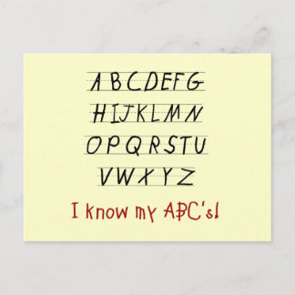 Carte Postale Je connais mes ABC T-shirts et cadeaux