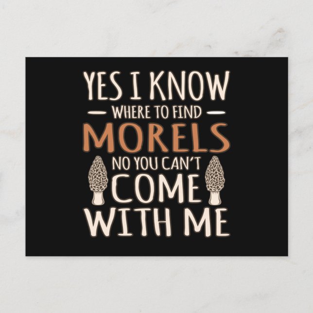 Carte Postale Je Connais Morels Chasse Chasse De Champignons Myc (Devant)