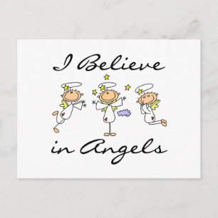 Carte Postale Je crois aux t-shirts et cadeaux Angels