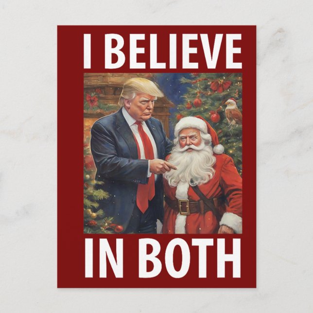 Carte Postale Je Crois En Trump Père Noël Tee Funny (Devant)