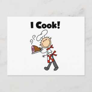 Carte Postale Je cuisine - Cuisinier masculin
