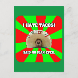 Carte Postale Je déteste les Tacos