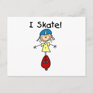 Carte Postale Je fais du skateboard Girl