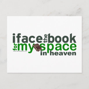 Carte Postale Je fais face au livre pour Myspace