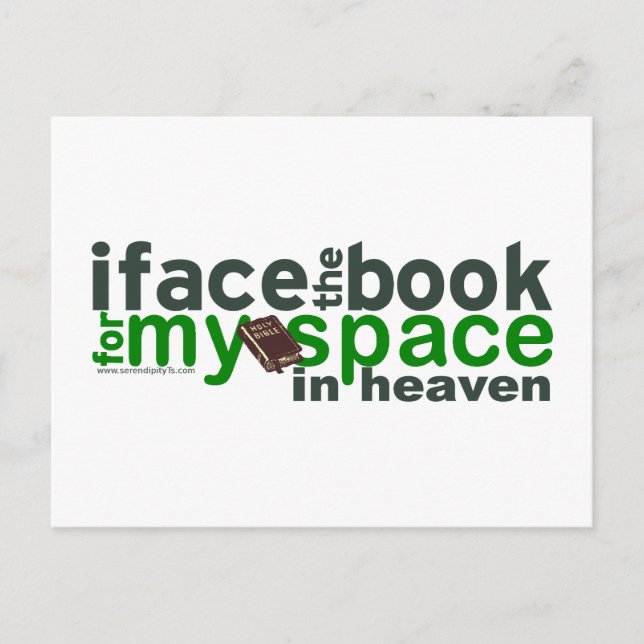 Carte Postale Je fais face au livre pour Myspace (Devant)