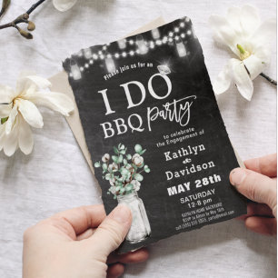 Carte Postale Je FAIS Fiançailles Eucalyptus BBQ Party Invitatio