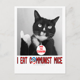 CARTE POSTALE JE MANGE LA MICE COMMUNISTE