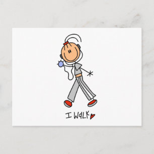 Carte Postale Je marche chemises et cadeaux