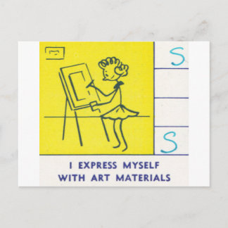 Carte Postale Je me suis Express avec des matériaux d'art