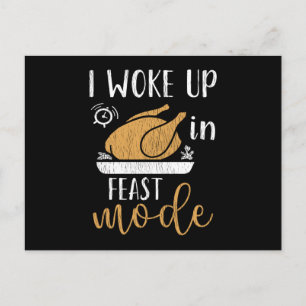 Carte Postale Je me suis réveillé en mode festin Drôle de matin