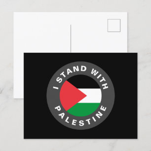 Carte Postale Je me tiens avec la Palestine texte personnalisé e