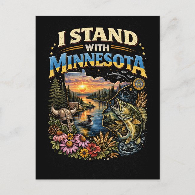 Carte Postale Je me tiens avec Minnesota (Devant)