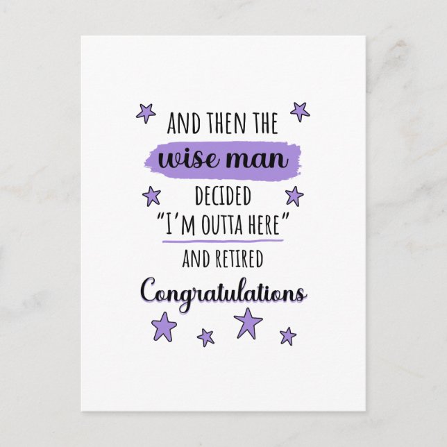 Carte Postale "Je me tire d'ici" Drôle de retraite (Devant)