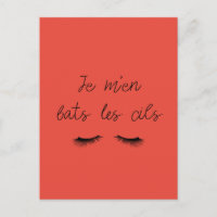 Carte postale Je m'en bats les cils