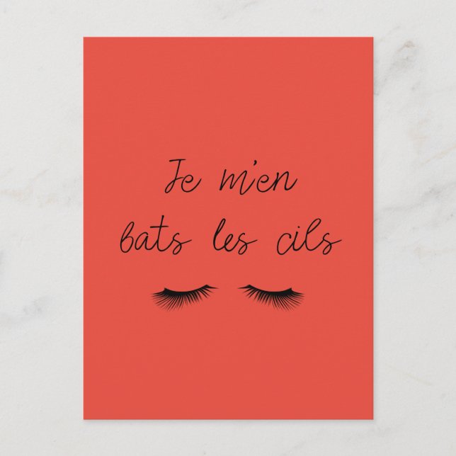 Carte postale Je m'en bats les cils (Devant)