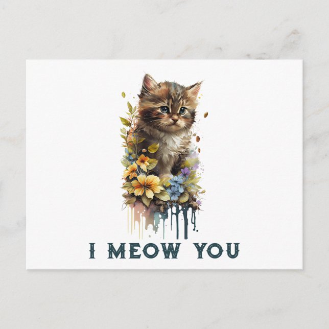 Carte Postale Je Miaule Toi Minou (Devant)