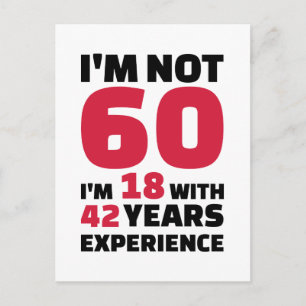 Carte Postale Je n'ai pas 60 ans