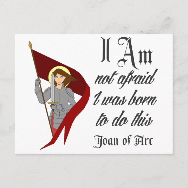 Carte Postale Je n'ai pas peur - Jeanne d'Arc (Devant)