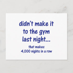 Carte Postale Je n'ai pas réussi à aller à la salle de gym