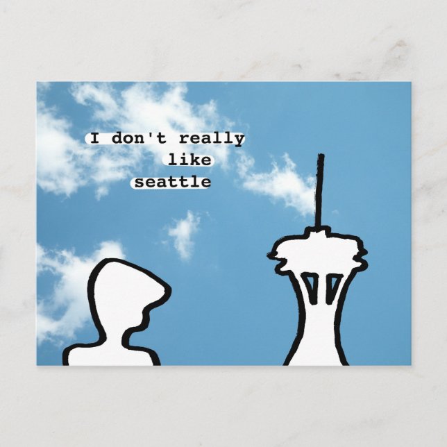 Carte Postale Je n'aime pas vraiment seattle (Devant)