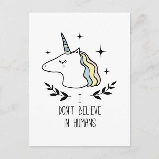 Carte Postale Je ne crois pas aux humains (Devant)