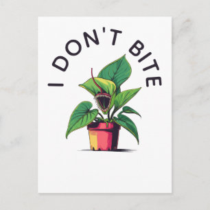 Carte Postale Je ne mords pas Drôle de Vénus Flytrap